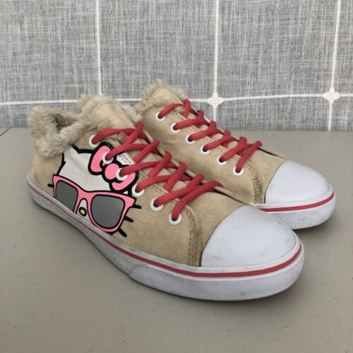 Hello Kitty Shoes Lined Beige Sneakers Sanrio Read