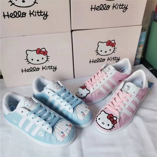 Teens Woman Sneakers Cute Hello Kitty Waterproof Breathable Casual Sport Shoes pink color
