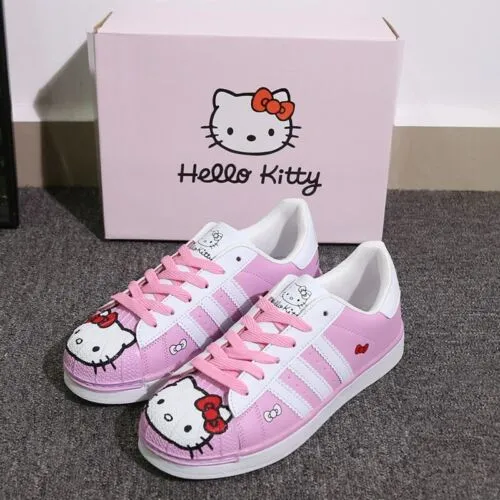 Woman Sneakers Hello Kitty Comfortable Female Teens Casual Sport Shoes pink